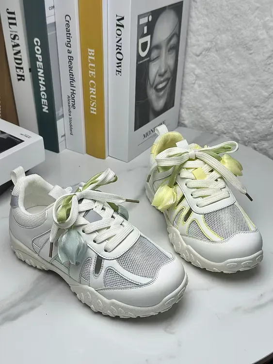 花朵镂空透网空调阿甘鞋25新款百搭多巴胺夏季小众2025流行德训鞋