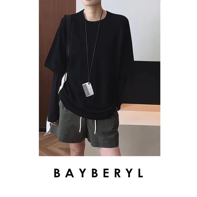 BAYBERYL老贝葡萄山楂*平针圆领插肩羊毛秋针织衫ZZS5B2204-9/21