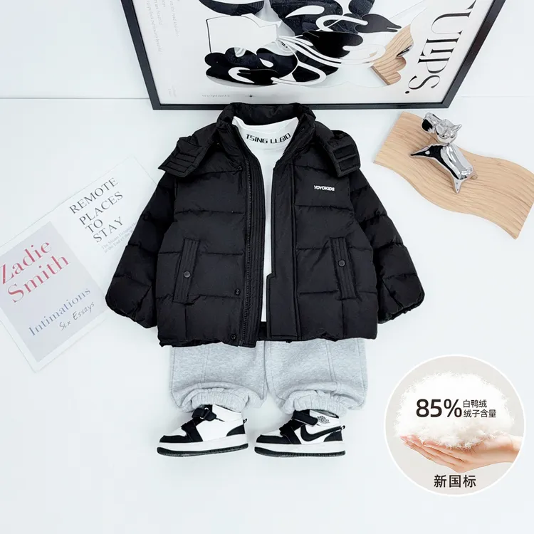 男童冬羽绒服儿童外套冬装新国标90白鸭绒 HZ25-730 悠悠童话童装