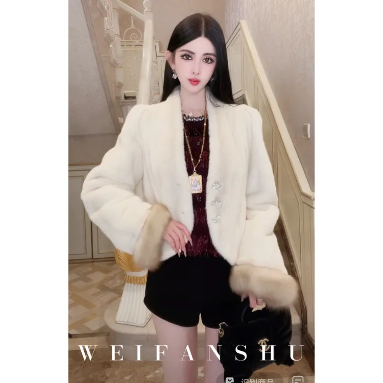 WEIFANSHU/魏凡舒【纽约冬夜】冬季新款芬兰进口水貂皮草外套