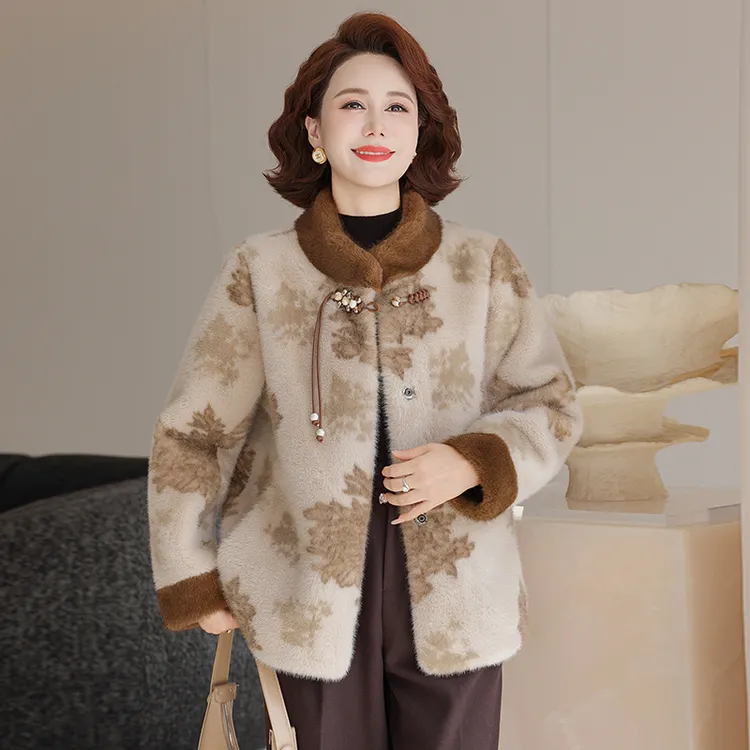 秋冬新款新中式中老年女装外套国风复古气质加厚棉衣厚妈妈装棉服