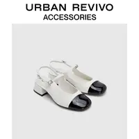URBAN REVIVO2025夏季新款女士复古玛丽珍撞色空鞋UAYS50054