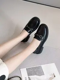 W835-1秋季小皮鞋女2025新款英伦风休闲低跟单鞋一脚蹬女鞋