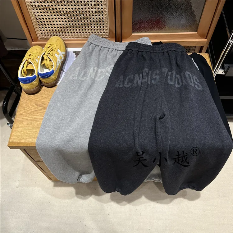 吴小越W1694男童加绒老爹裤冬款儿童长裤男孩卫裤休闲黑色运动裤