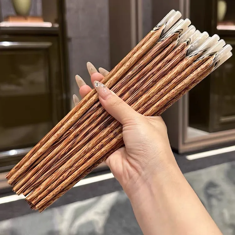 CJ022（邱峰专属）进口天然老椰木贝壳镶嵌防滑霉耐高温10双筷子