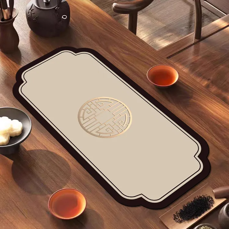 牧信家用沥水垫茶具茶席垫吸水垫便携旅行防滑水杯垫隔热防烫桌垫