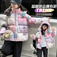 【丫丫童装】2025新款女中大童扎染炫彩印花夹棉加厚棉衣-MKBB2579