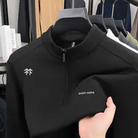 【奥莱轻奢】两棵树！高品质莫代尔半拉链半高领男士长袖T恤卫衣男装
