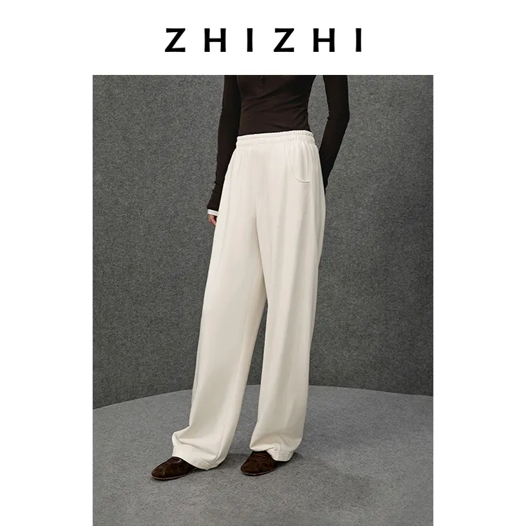 致知 破阵乐 松紧腰弯裤宽松舒适环保纱线质感松弛ZZ2EAWKS015