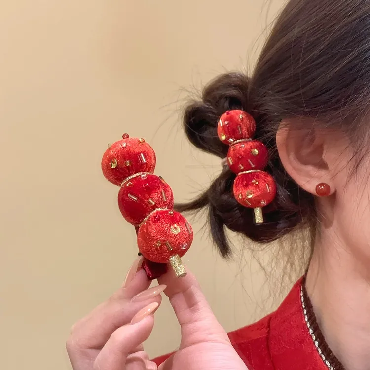 好事楂堆 ~喜庆可爱糖葫芦发夹鸭嘴夹女新年氛围感发饰侧边夹头饰