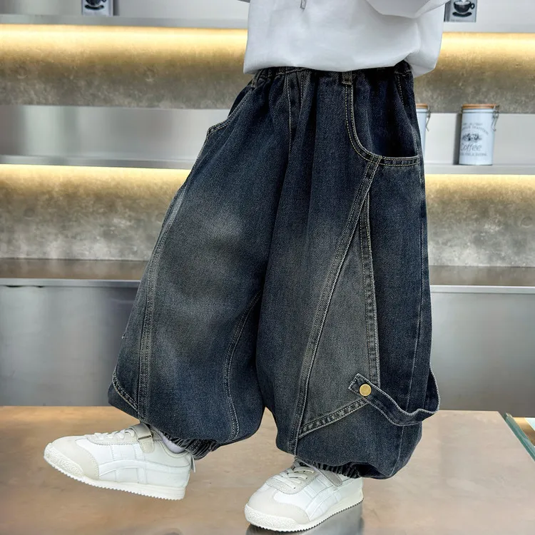 男童春秋装裤子2025新款帅气小男孩韩版牛仔工装裤儿童秋季休闲裤