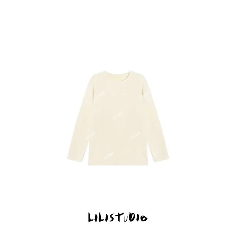 PCNY不理理“纯色心事”宽松百搭休闲圆领T恤女打底衫