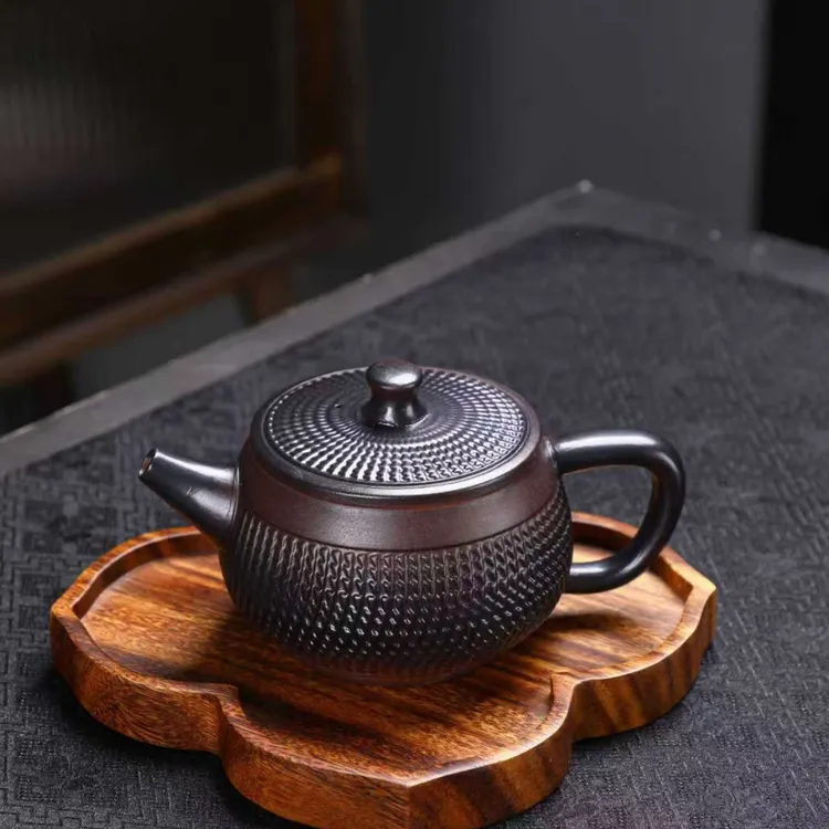 紫陶汉瓦壶宽口家用茶具一整套茶壶纯手工凤鸣壶办公室茶具商品图
