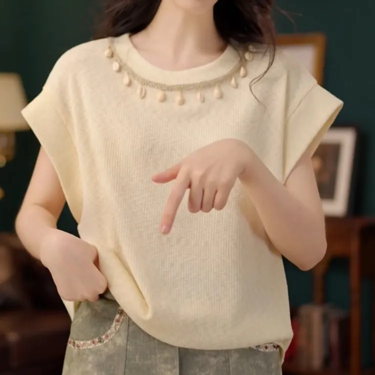 温柔衬衣休闲百搭短袖衬衫女夏季宽松上衣LK2502660