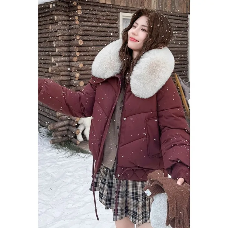 奥特莱斯加绒2025新款棉服百搭棉袄冬季防寒甜美棉衣女士加厚保