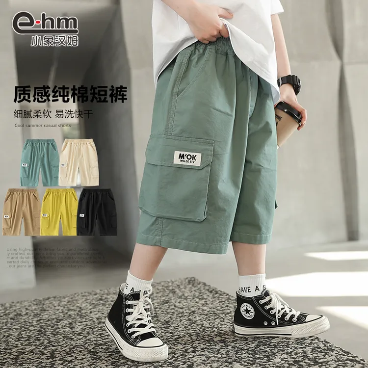 LH2572 小象汉姆童装男童休闲短裤儿童工装中裤夏天夏装中大童潮