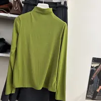 【鞠子JuZi】3799‘特调油画绿’超柔显瘦百搭贝壳领面膜打底（长约57）