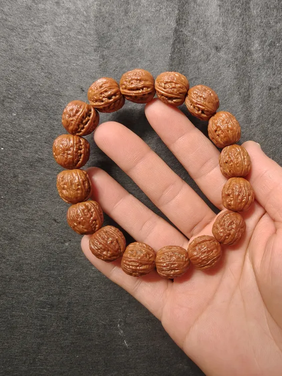特润油蜡皮宽边顺纹小方糖核桃手串一物一图边肚同尺15高16MZ0105