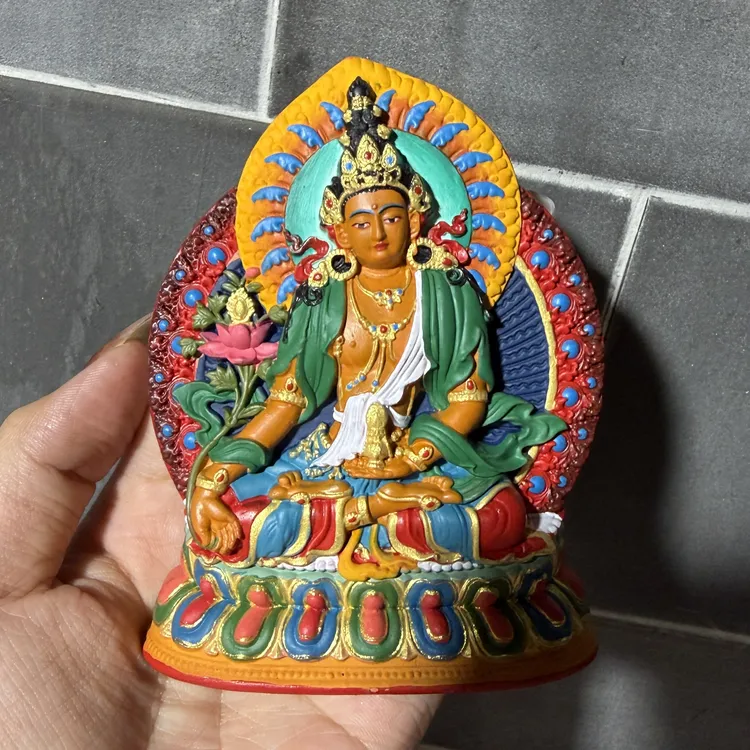 彩绘绿度母擦擦立体造像