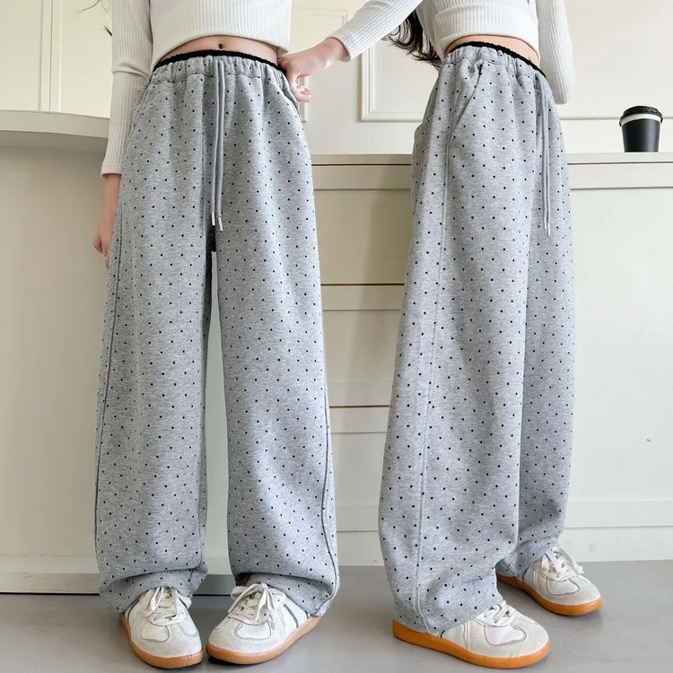 女童裤子春秋款外穿2025新款儿童洋气运动直筒裤女大童卫裤休闲裤