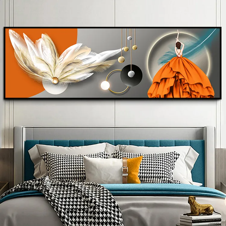 【直播专享】女孩卧室装饰画现代简约温馨主卧房间壁画客厅背景墙