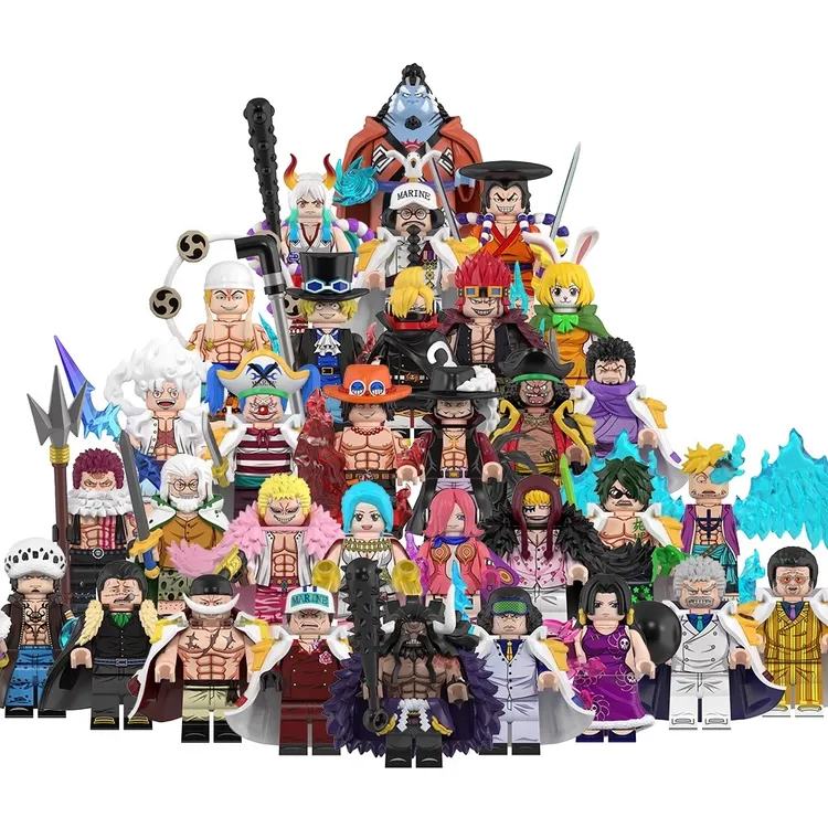 儿童益智积木海贼王航海拼装人仔积木玩具艾斯路飞甚平巴基