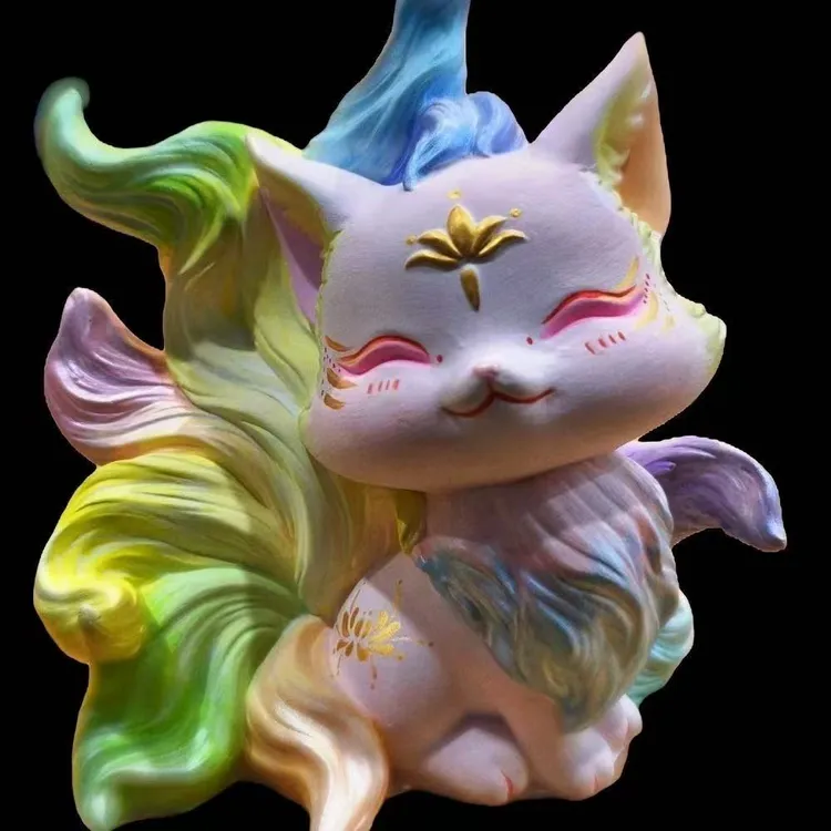 新创意九尾狐系列香薰石膏娃娃白胚手工DIY艺术饰品