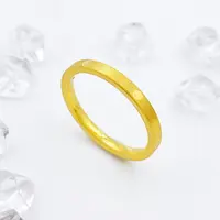 【飘飘严选】足金999 拉丝米字窄戒指 0.96 15圈口