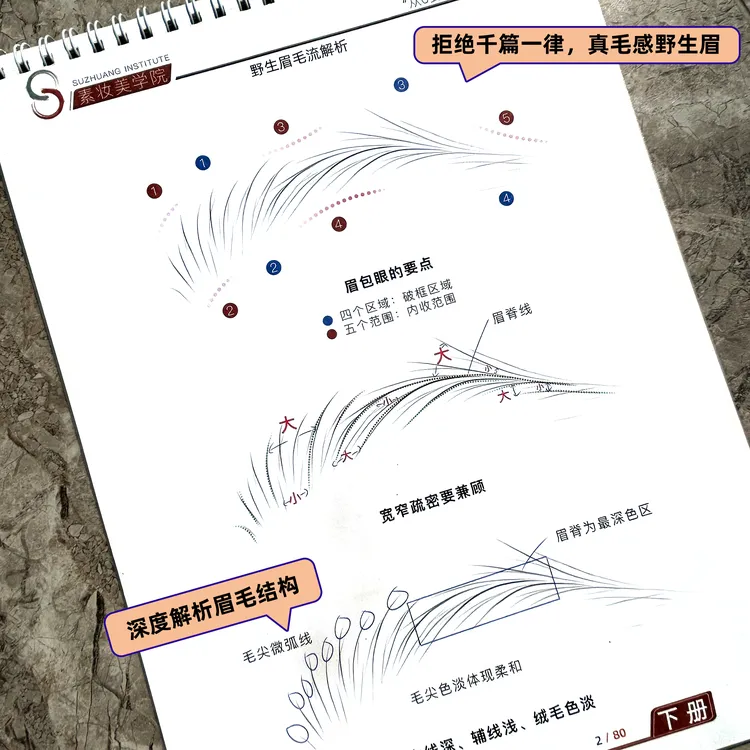 2025新手纹绣野生眉画眉练习册线条眉形线条设计临摹本初学者必备