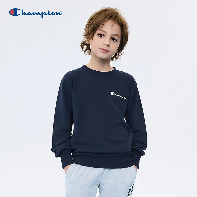Champion冠军男女儿童装简约休闲运动圆领套头卫衣内搭CK-ZS003