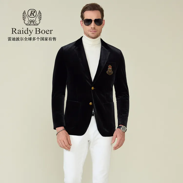 【丝绒单西】雷迪波尔高端修身西服2025秋冬男装商务休闲外套男2014