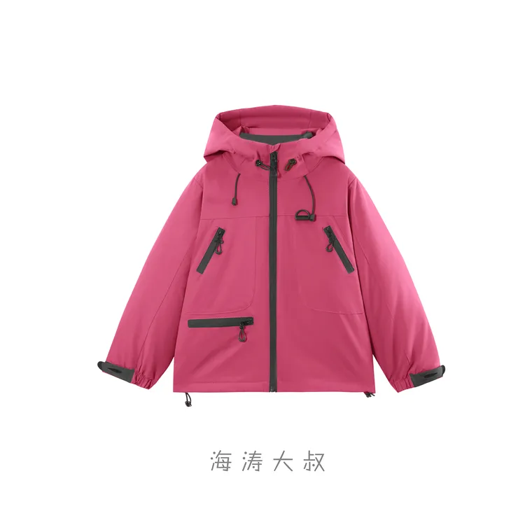 【海涛大叔】 25秋冬儿童MPP四色夹棉连帽拉链冲锋衣外套