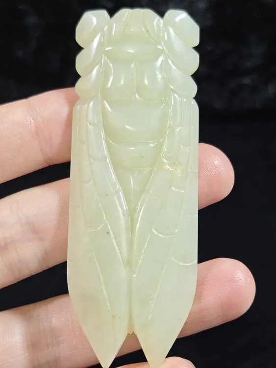 旧藏天然和田玉一鸣惊人玉佩挂件