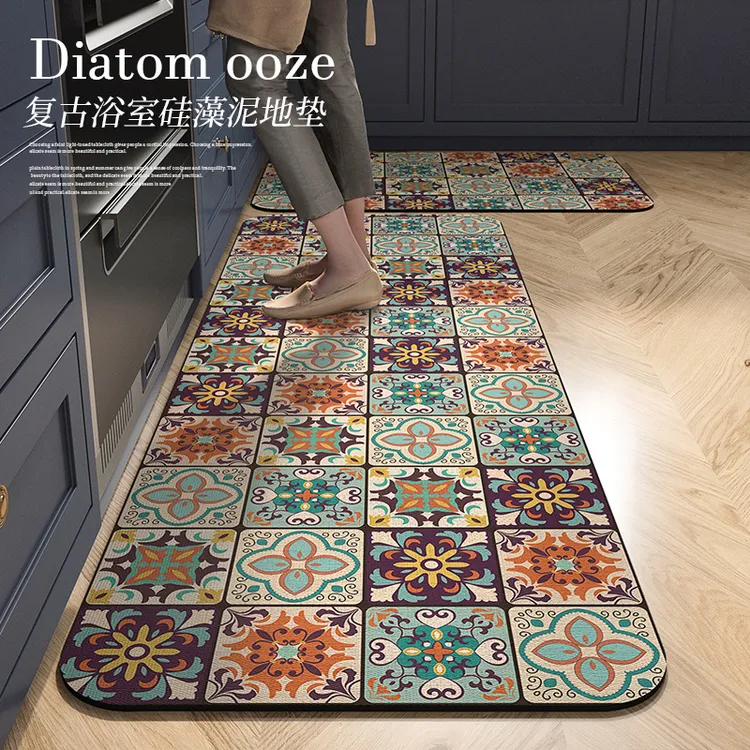 厨房专用硅藻泥地垫防水吸油耐脏水洗脚垫吸水吸油防滑好打理地垫
