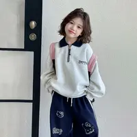 女童秋款韩版洋气时髦卫衣2025新款宽松长袖上衣小女孩秋装Q13881