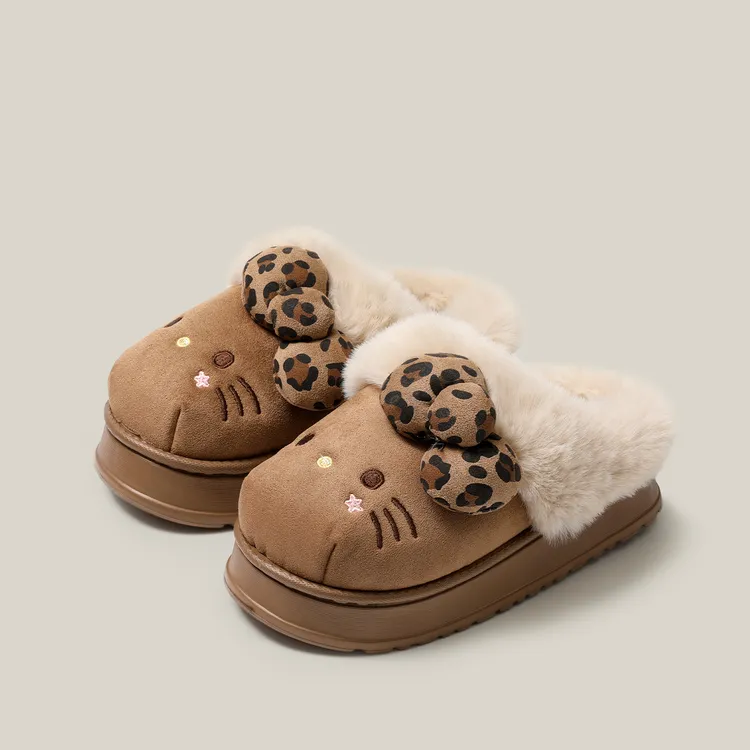 正版授权kt猫棉拖鞋2025年新款爆款保暖防滑增高女款秋冬季拖鞋