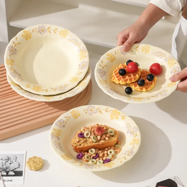 【2个/4个装】紫罗兰家用陶瓷餐盘菜盘早餐小吃专用盘餐具陶瓷盘