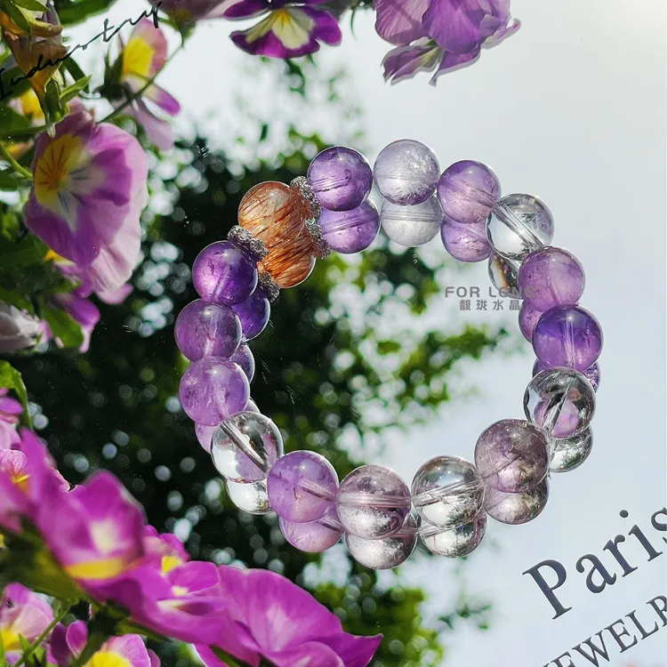 【雾月鎏金】黑金超七➕薰衣草紫➕白阿塞设计款手串 多样性发一