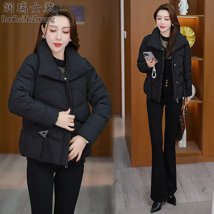 时尚短款保暖棉服女2025冬季新款时髦洋气小个子百搭棉袄厚款棉衣