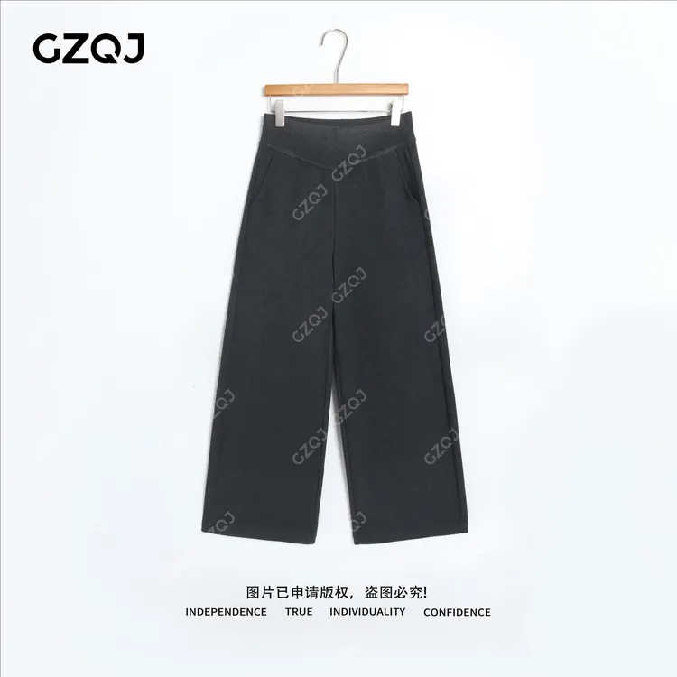 老琴私服【泡芙裤】加绒收腹显瘦绵羊毛百搭直筒休闲裤子女冬35901