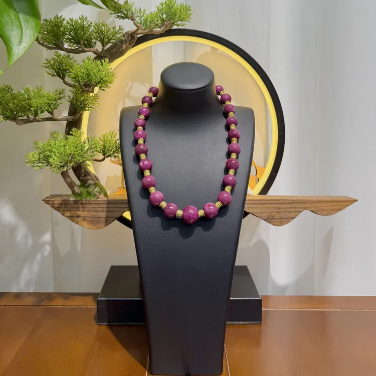 天然红宝石项链套装