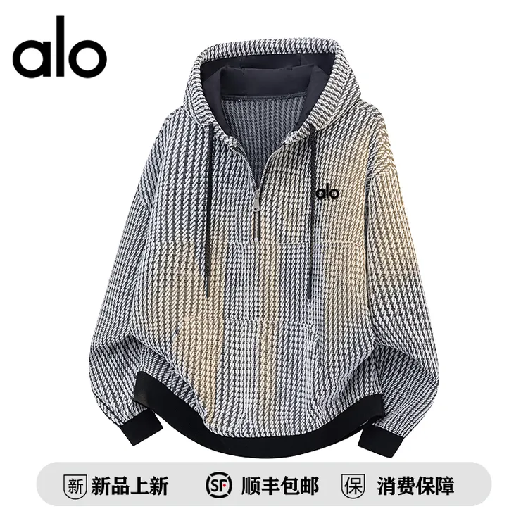 【官方奥特莱斯】品牌折扣 秋季美式休闲条纹套头复古宽松连帽卫衣