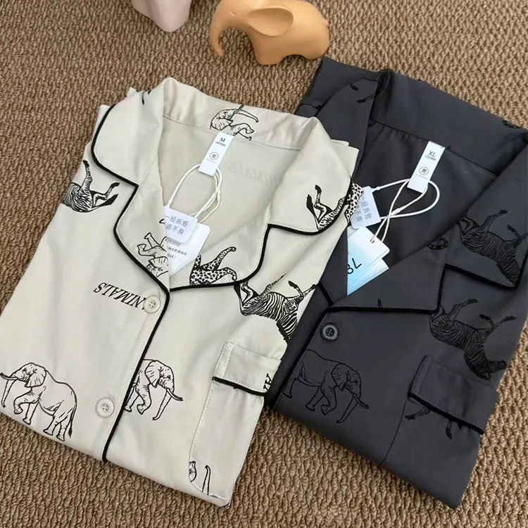 【动物世界】情侣纯棉睡衣高级感两件套装家居服女秋冬季款男士睡衣