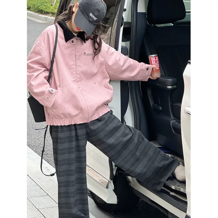 K29905孙小美巴恩风女童夹棉外套2025秋冬新款儿童加厚上衣拉链衫