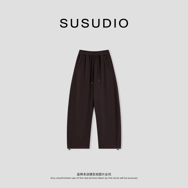 SUSUDIO 王牌卫裤加绒款 慵懒舒适小弯刀休闲卫裤（加绒）40685