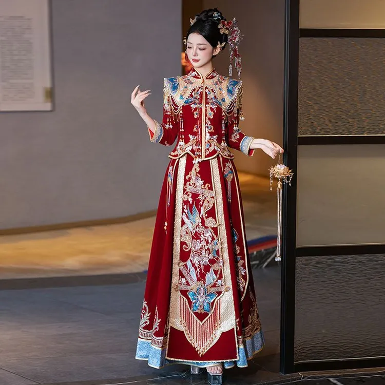 高端秀禾服2025新款中式新娘服结婚龙凤褂嫁衣2025冬季新款秀禾服