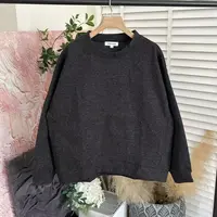 休闲宽松「简约圆领纯色」套头长袖卫衣女E6213
