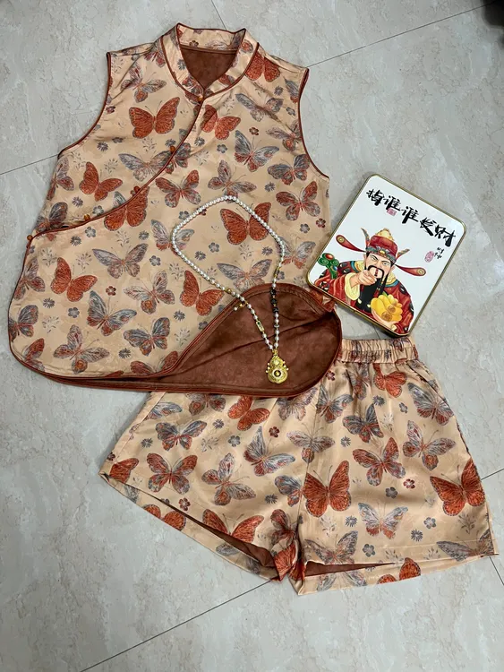 DD9912高定面料蝴蝶提花套装