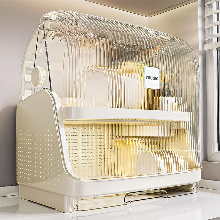 优勤碗筷餐具收纳盒沥水碗架盘子家用厨房放碗多层防尘碗碟架碗柜