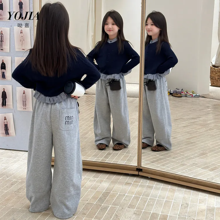 YOJIA女童针织外套春秋款2025新款洋气时髦女孩开衫儿童上衣秋装